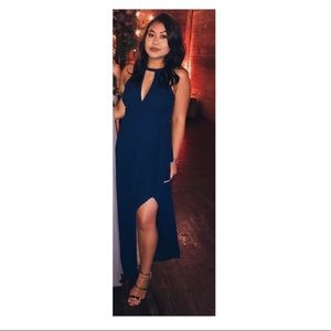 Lulu’s High Neck Ruffled Gown